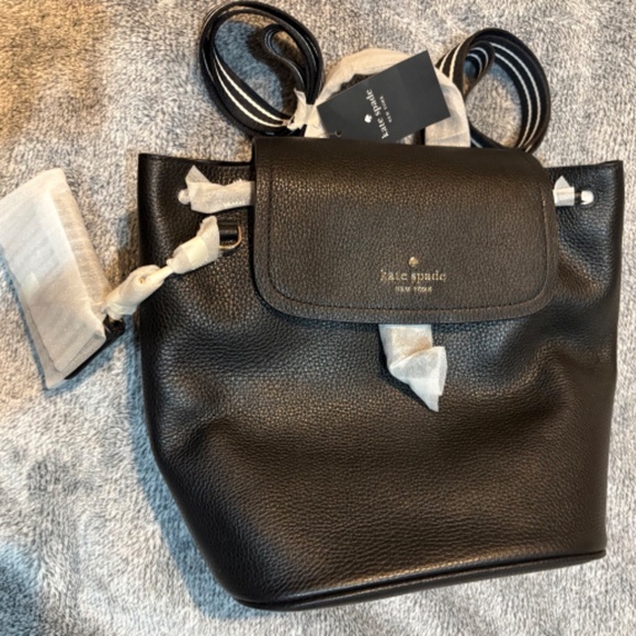 Kate Spade Black Pebbled Leather Backpack main image 11